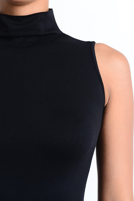 Mocked Neck Sleeveless Top