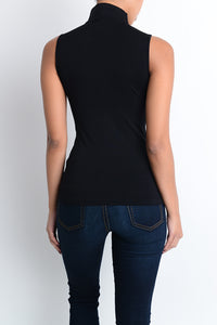 Mocked Neck Sleeveless Top