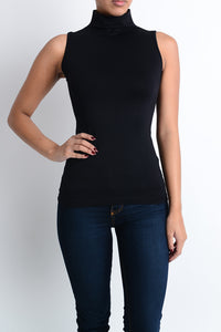 Mocked Neck Sleeveless Top