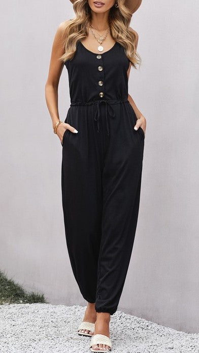 Pocketed Knit Jumpsuit