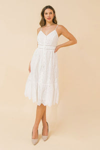 Eyelet Midi Dress