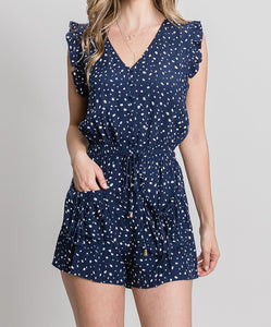 Ruffled Sleeveless Romper