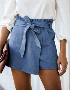 Sky Blue Denim Wrap Skort