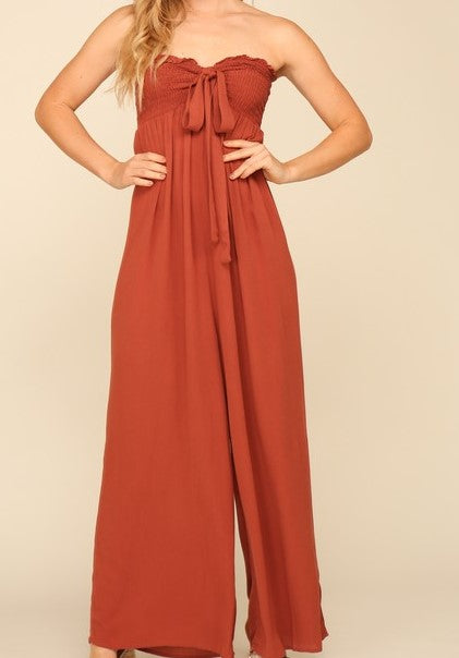 Cinnabar Strapless Jumpsuit