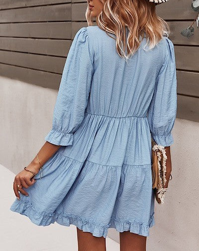 Blue Ruffled Dress