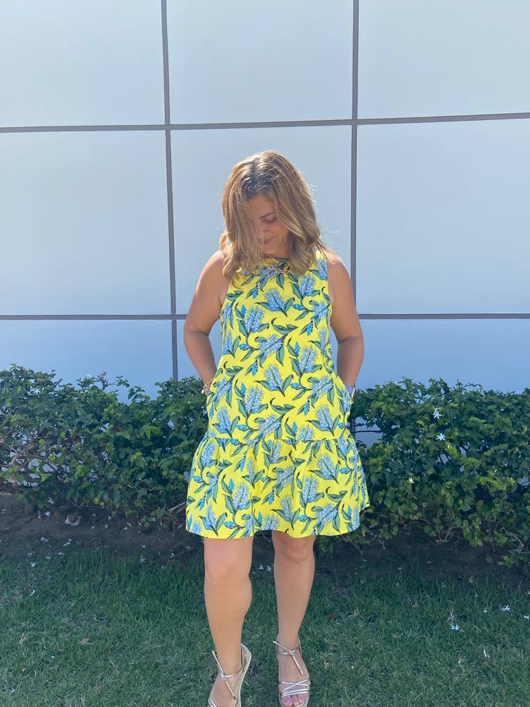 Floral Print Dropped Waist Dress D'Exotique Box Boutique Floral Print Dropped Waist Dress D'Exotique Box Boutique