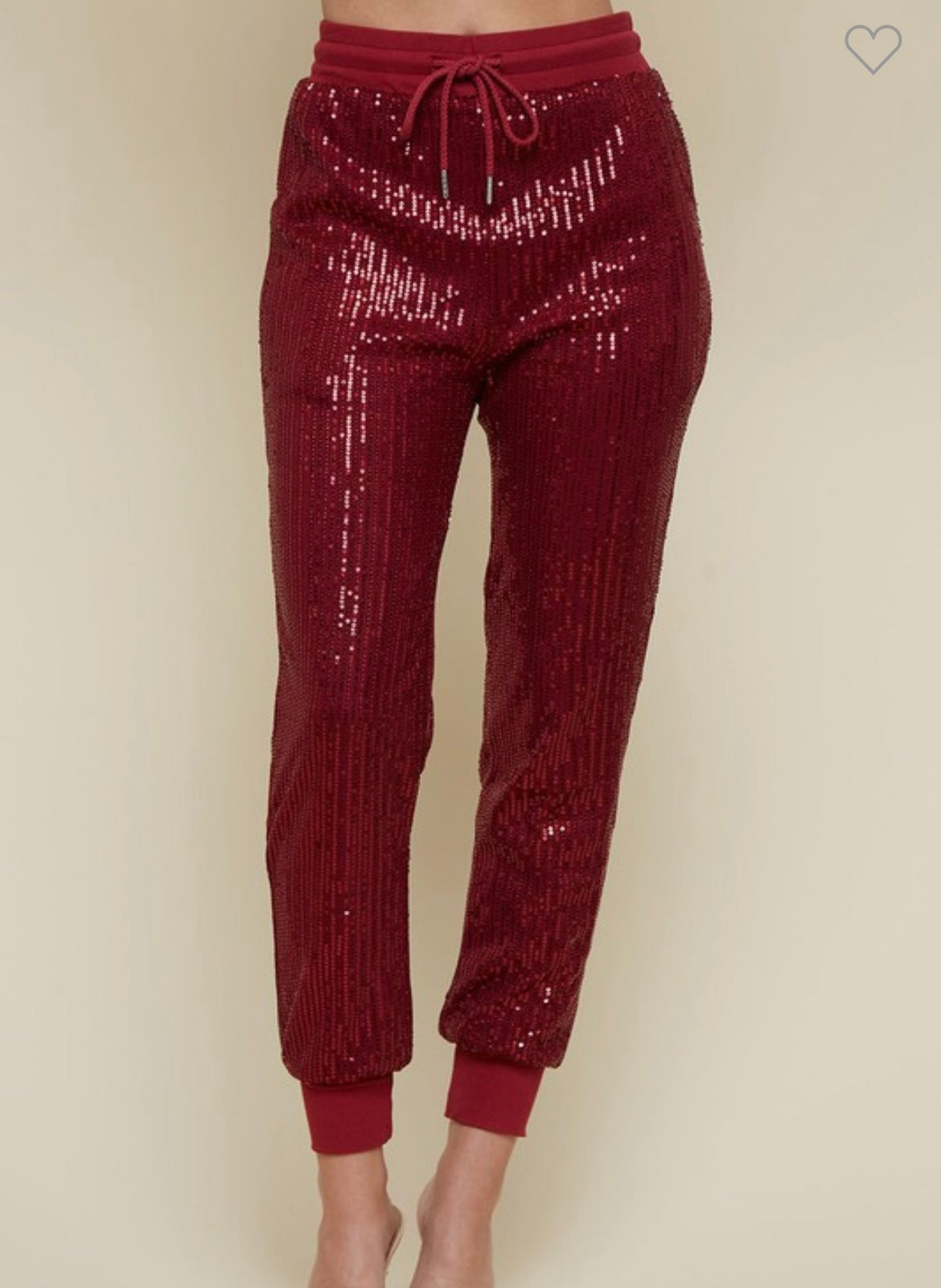 Wine sequin stretch joggers