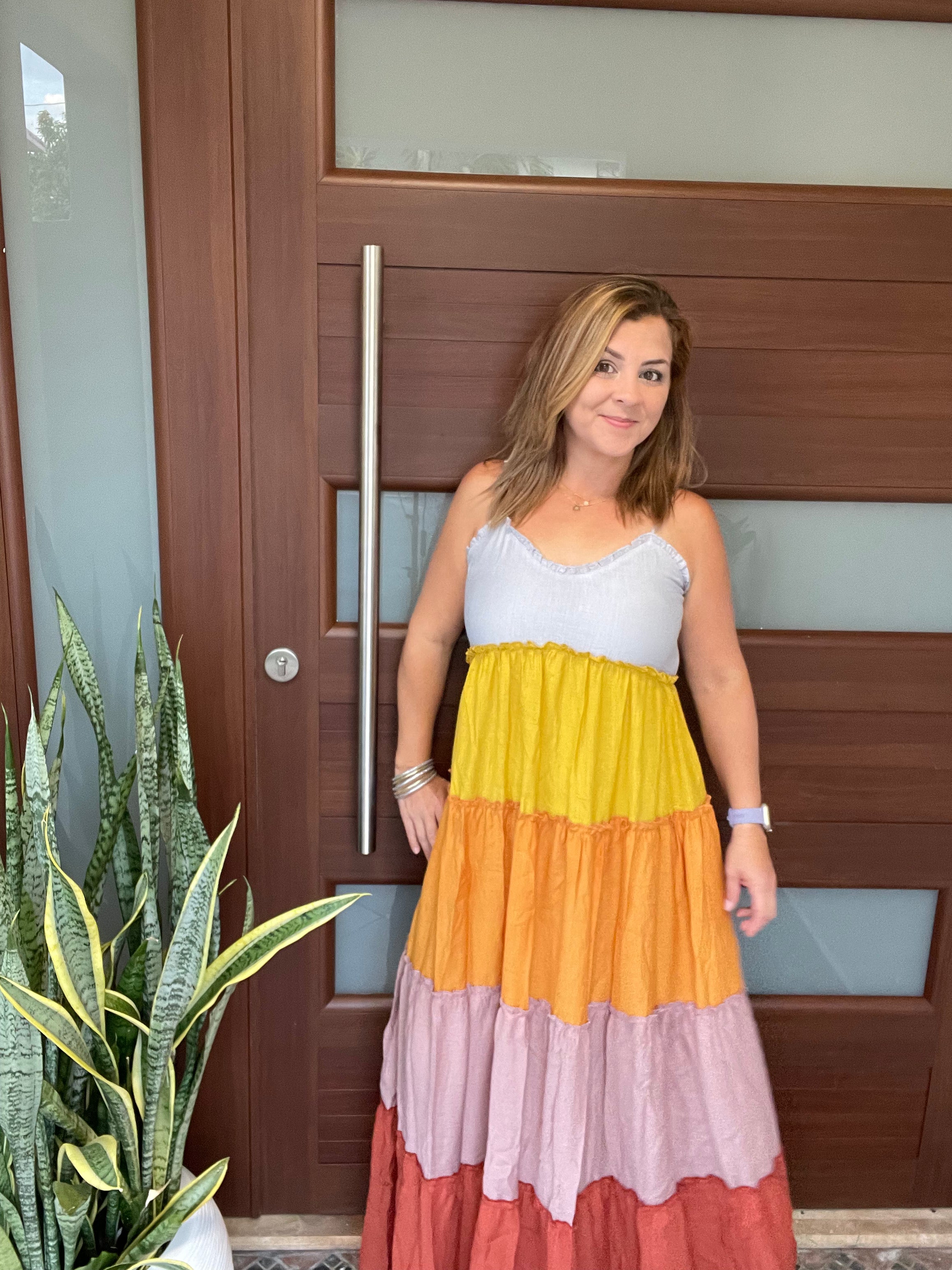 Multi Color Block Maxi Dress D'Exotique Box Boutique Multi Color Block Maxi Dress D'Exotique Box Boutique