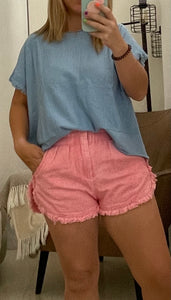 Pink Ruffle Shorts